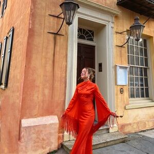 ASOS Orange Long Sleeve Dress